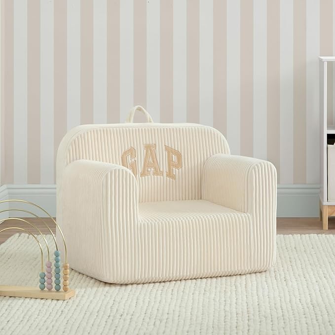 babyGap by Delta Children Ribbed Velour Chairs - Greenguard Gold Certified, Beige