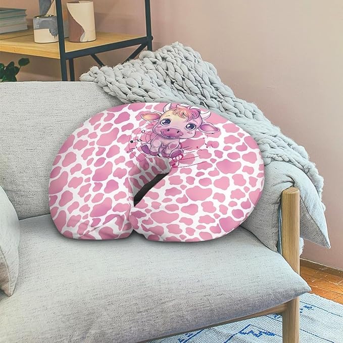 Cute Cow Nursing Pillow Cover for Baby Boy Girl Nursing Pillow Cover Cuddle Pillow Slipcover Detachable Nursing Pillow Protective Baby Feeding Easy to Use and Dustptoof
