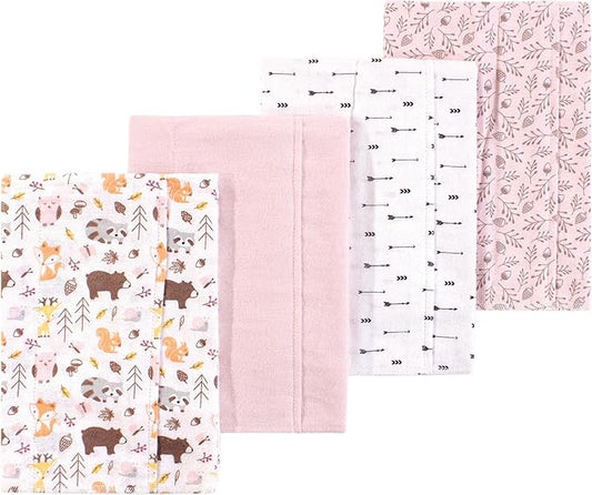 Luvable Friends Hudson Baby Flannel Burp Cloths 4pk, Sweet Woods