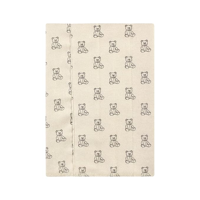 Hudson Baby Unisex Baby Cotton Flannel Burp Cloths, Teddy Bears 4 Pack, One Size