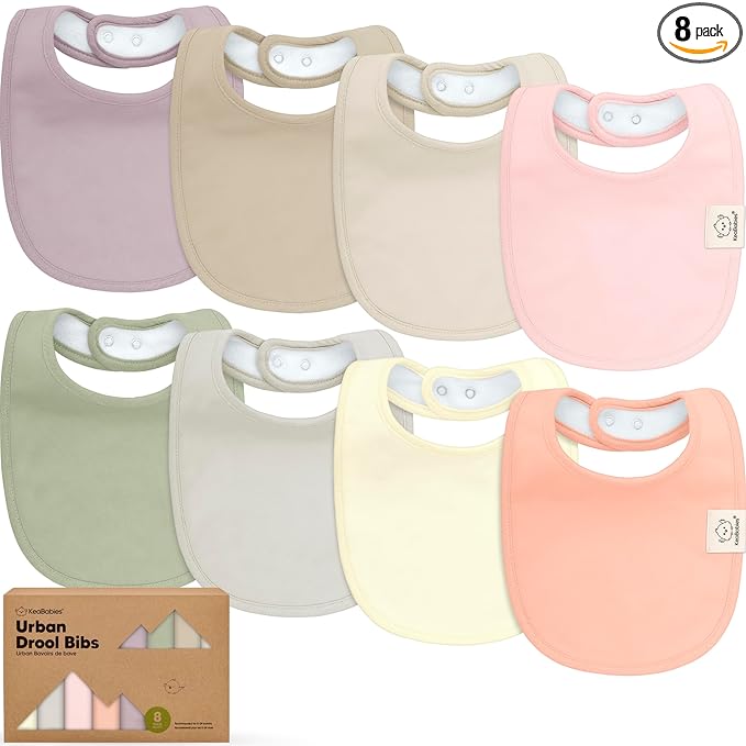 8-Pack Organic Baby Bibs for Boys, Girls - Soft Cotton Drooling and Teething Bibs for Baby Girl & Boy, Extra Absorbent, Easy To Clean & Put On for Toddler, Newborn, Infant 0-24 Months (Embrace)