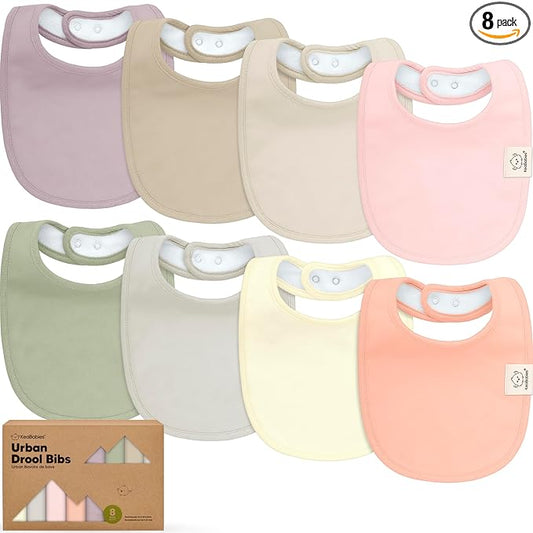 8-Pack Organic Baby Bibs for Boys, Girls - Soft Cotton Drooling and Teething Bibs for Baby Girl & Boy, Extra Absorbent, Easy To Clean & Put On for Toddler, Newborn, Infant 0-24 Months (Embrace)