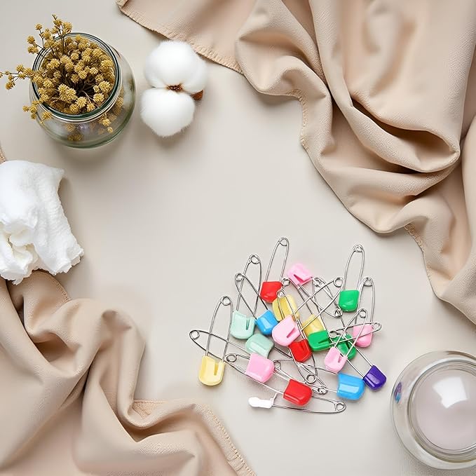 20 Pcs 2 Inch Baby Infant Child Cloth Nappy Diaper Pins Safety Locking Holder Colorful Safety Pins Heavy Duty, Diaper for Pins and Fasteners, Cloth Diapers and Accessories