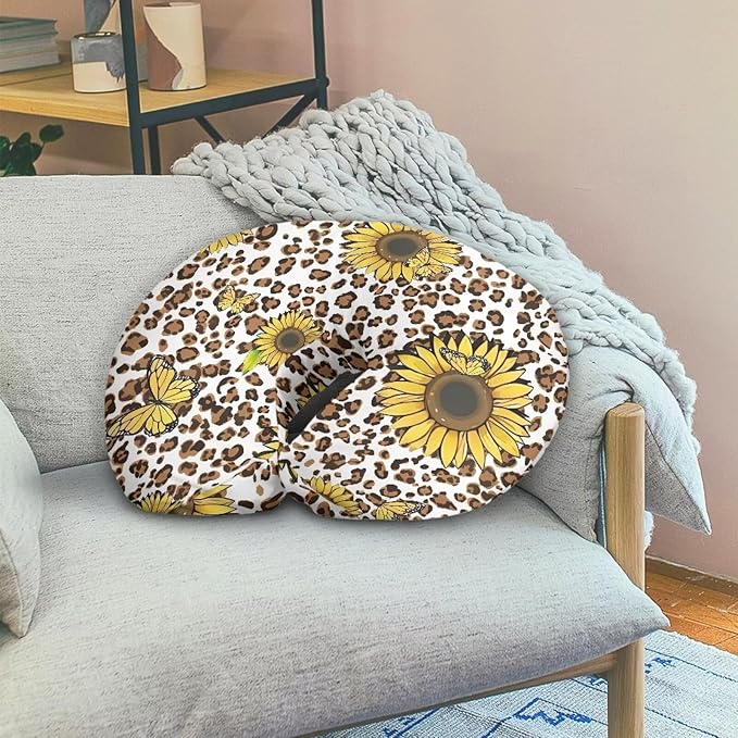 Leopard Sunflower Girls Boys Nursing Pillow Cover for U-Shaped Feeding Pillow Breastfeeding Super Comfy and Soft for Baby, Baby Mom Essentials, 2 Packs