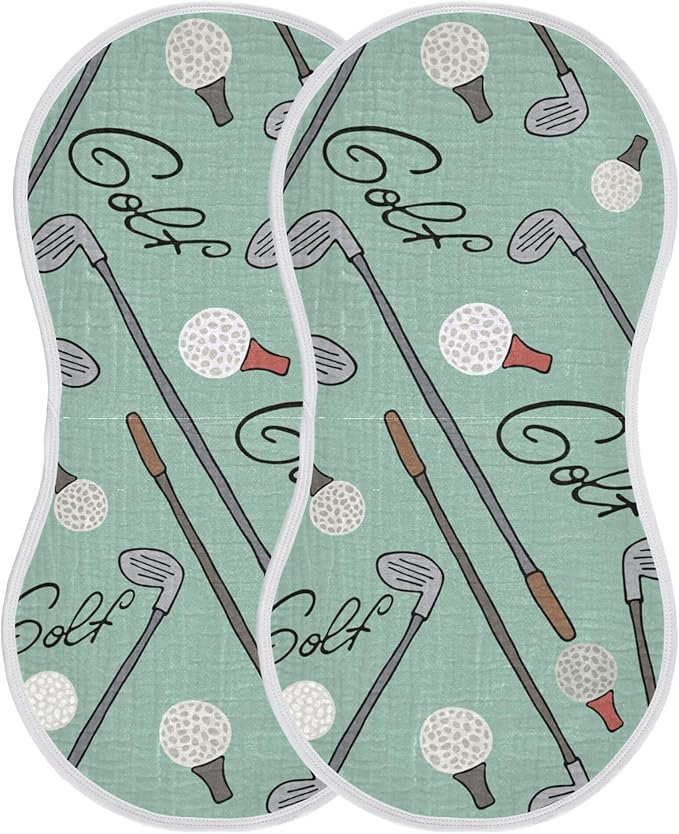 Golf Cartoon Burp Cloths Baby Boys Girls Absorbent Soft Cotton Burping Cloths Rags 1 Pack
