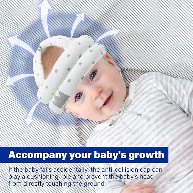 Baby Safety Helmet Baby Head Protector No Bumps for Running Walking Crawling, Safety Head Adjustable Protective Cap Headguard Hat