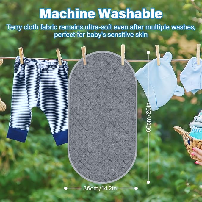 Baby Thicker Diaper Changing Quilted Pad Liner, Non-Slip 3 Pack Heavy Absorbency Reusable Incontinence Pads for Kids Changer Washable Underpads(YDLX)