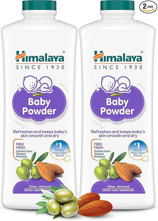 Himalaya Baby Powder 400g (Pack of 2) | Refreshes and keeps baby's skin smooth and dry