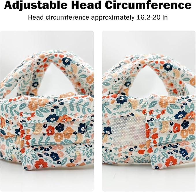 Baby Head Protector for Crawling Walking, Baby Helmet Adjustable No Bumps and Soft Cushion, Infant Safety Cap for Kid Learning to Walk