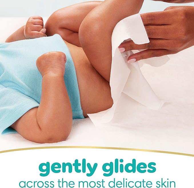 Pampers Sensitive Baby Wipes, Water Based, Clinically Proven, Hypoallergenic, and Unscented for Babies, 588 Wipes Total (7 Refill Packs) [Packaging May Vary]