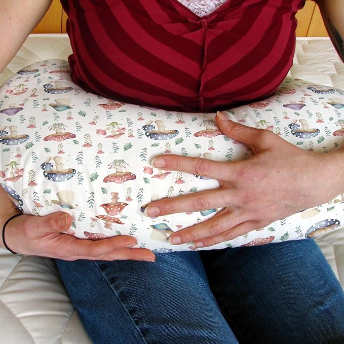Fairytale Mushroom Baby Nursing Pillow Covers for Boy Girl Colorful Mushrooms Floral Leaves Nursing Pillowcase for Breastfeeding Pillows Magical Plant Soft Stretchy Slipcovers for Newborn Infant