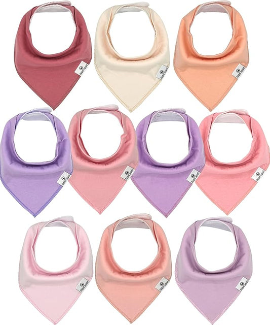 DiaperSquad's 100% Organic Cotton Baby Drool Bibs, Super Absorbent & Adjustable Baby Bibs for Drooling and Teething