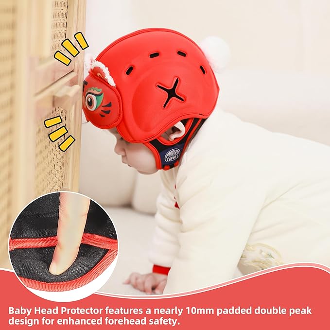 Baby Safety Helmet for Crawling Walking - Mambobaby Baby Helmet Adjustable Baby Head Protector Breathable Soft Infant Helmet Head Protection Helmets for Aged 6-24 Months, Ultra-Lightweight