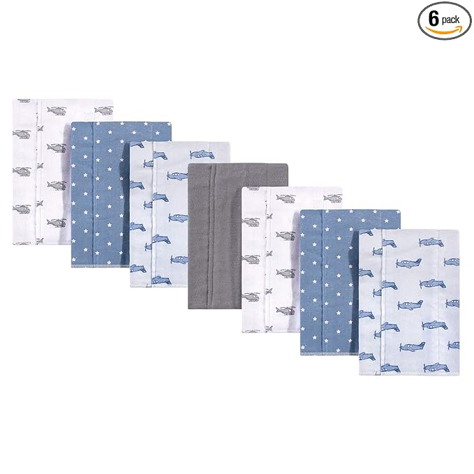 Hudson Baby Unisex Baby Cotton Flannel Burp Cloths, Airplanes Helicopters, One Size