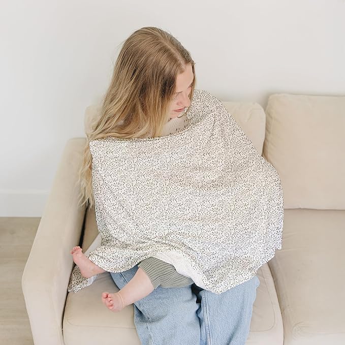 Sorrel + Fern Nursing Cover Up for Breastfeeding - Breathable Breastfeeding Cover with Removable Arch Neckline for Women - Breast Feeding Covers for Women (Sage Leaf)