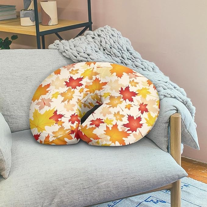 Fall Leaf Nursing Pillow Cover for Baby Boys Girls, Fall Decorations for Home Breastfeeding Pillow Slipcover, Soft Nursing Pillowcase for Newborn Infant, Cover Only