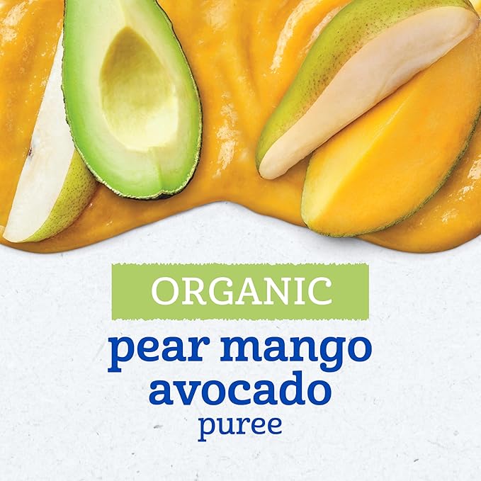 Gerber Organic Baby Food Pouches, 2nd Foods for Sitter, WonderFoods, Pear Mango Avocado, 3.5 Ounce (Pack of 12)