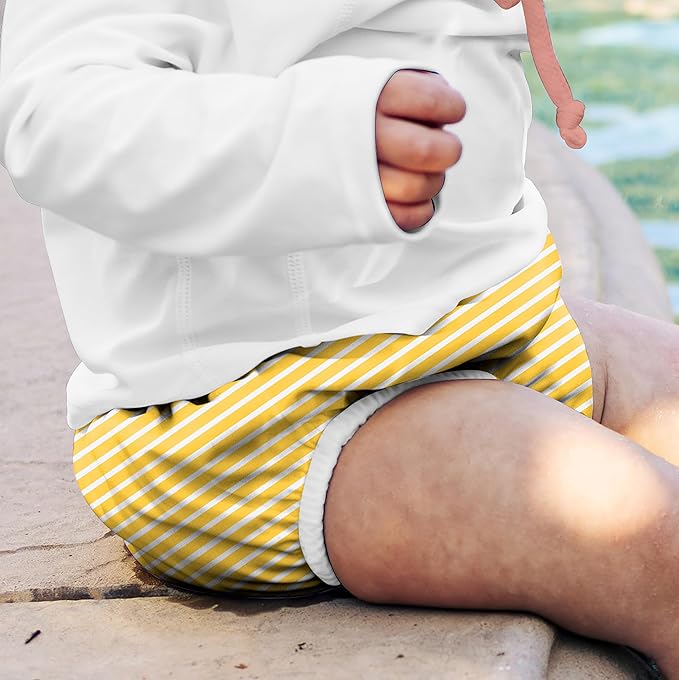 green sprouts Baby Toddler Eco Snap Swim Diaper - Yellow Stripes - 3T