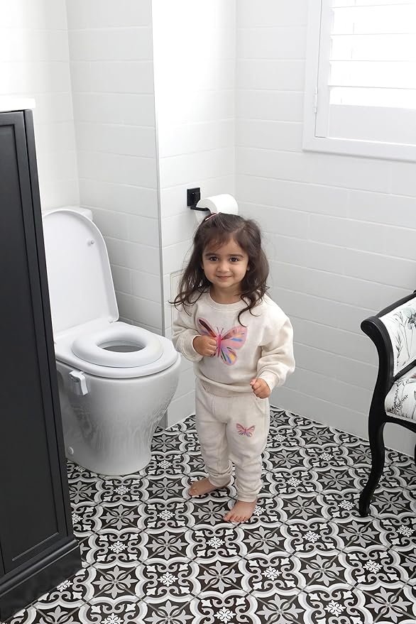Dreambaby Soft Touch Potty Seat - Comfortable Padded Seat - With High Base Underneath for Secure Positioning - Fit Most Standard Toilets - White - Model L604