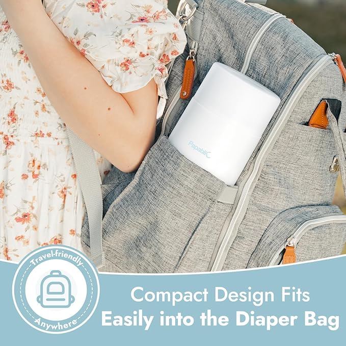 Papablic Portable Travel Baby Bottle Warmer Plus, 18 oz Large Capacity Stainless Steel Bottle Warmer, Safe & Easy to Clean