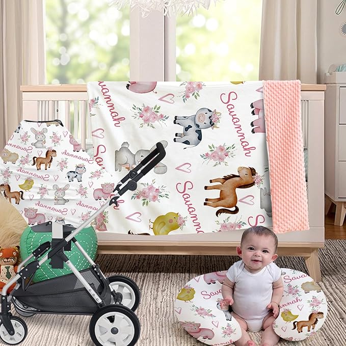 Dyoart Custom Baby Nursing Pillow Cover for Nursing, Animal Theme Removable Nursing Covers for Breastfeeding Pillows, Ultra Soft Comfortable Slipcover for Newborn Baby Boys and Girls
