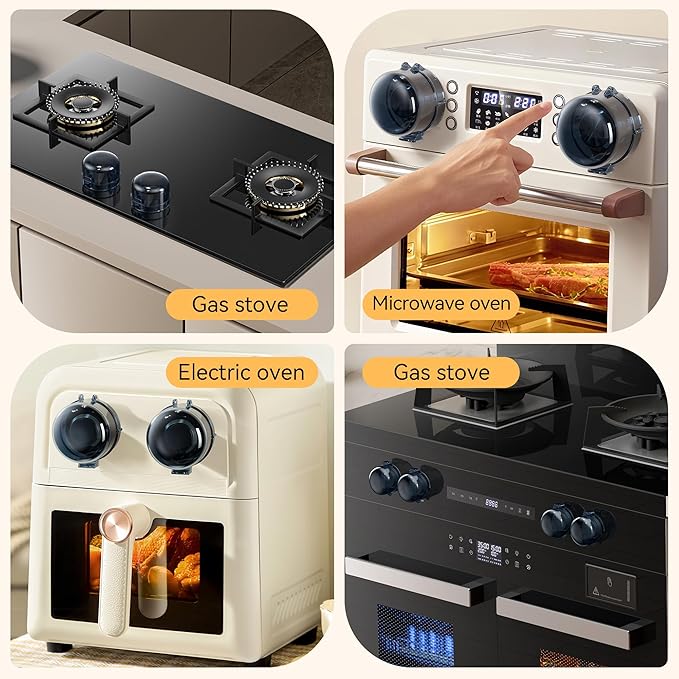 Upgraded Gas Stove Knob Covers Locks for Child Safety, Universal Size Gas Stove Knob Cover with 3M Adhesive, Baby Proof Prevent Accidental-6 Pack