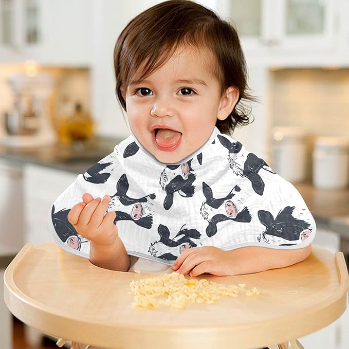 Farm Cows Cute Burp Cloths Baby Boys Girls Absorbent Soft Cotton Burping Cloths Rags, 4 Pack