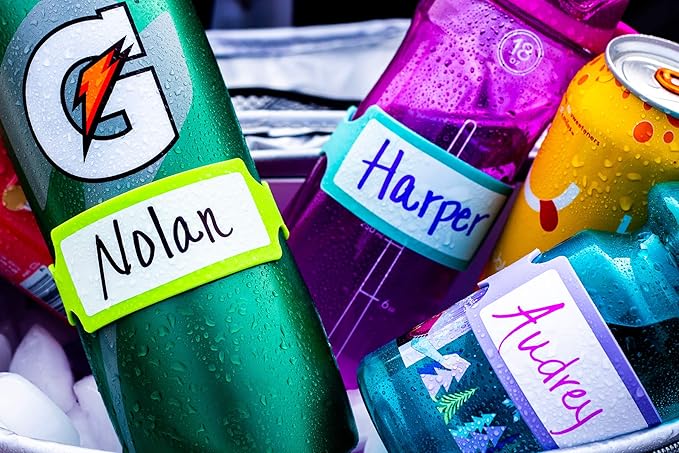 Pumpkin Doodle Permanent Write-on Labels for Bottles/Sippy Cups/Food Containers 6pcs (Turquoise)