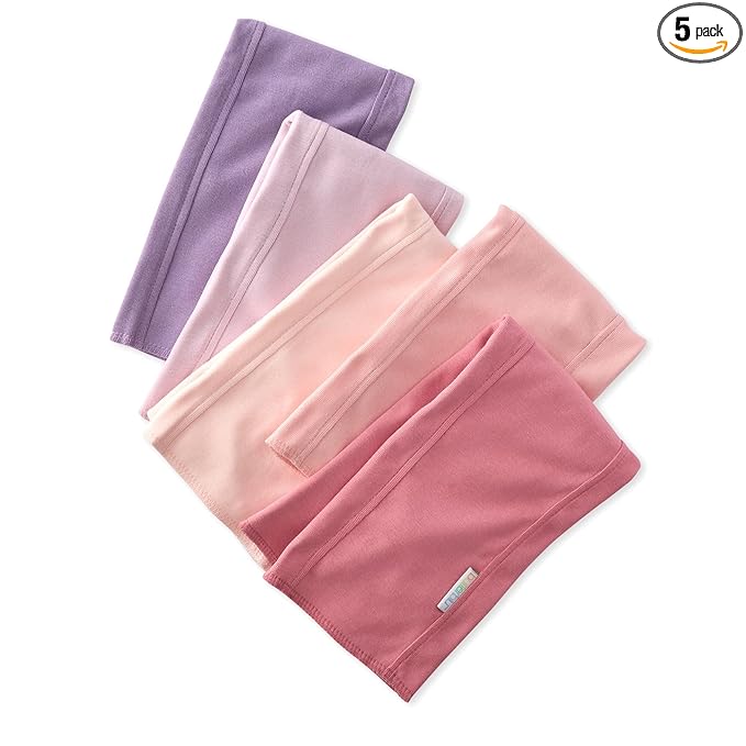 Butterblu Bailey 5-Pack Burp Cloths 100% Organic Cotton Knit for Newborn & Baby Boys & Girls, Pink, One Size