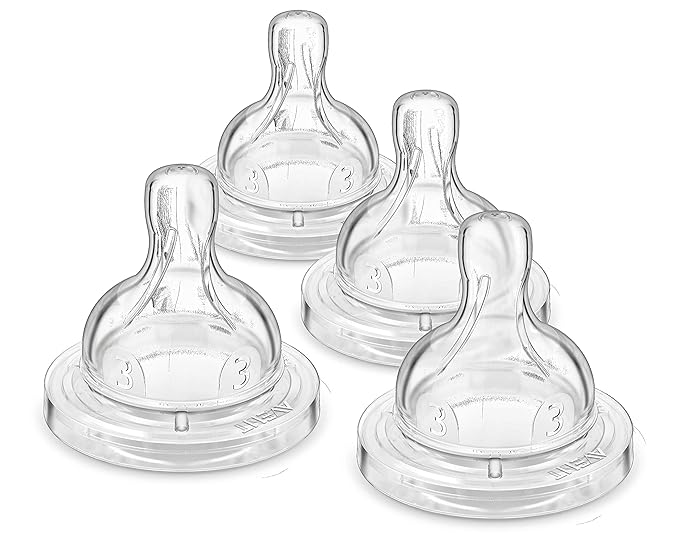 Philips Avent Anti-colic Baby Bottle Medium Flow Nipple, 4pk, Flow 3, SCF423/47