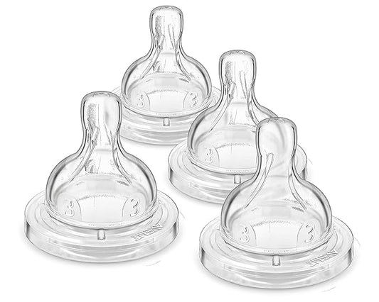 Philips Avent Anti-colic Baby Bottle Medium Flow Nipple, 4pk, Flow 3, SCF423/47