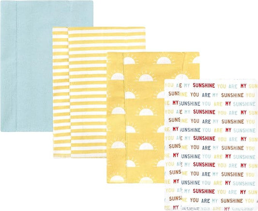 Luvable Friends Hudson Baby Flannel Burp Cloths 4pk, Sunshine