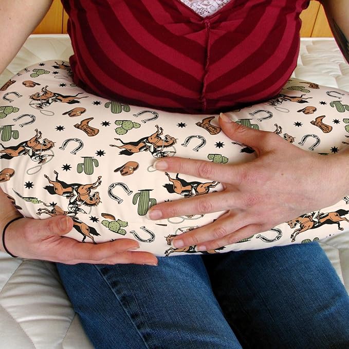 Country Western Nursing Pillow Covers for Boy Girl Cowboy Hat Boots Horse Cactus Nursing Pillow Slipcovers for Breastfeeding Pillows Wild West Desert Soft Stretchy Removable Covers for Newborn Infant