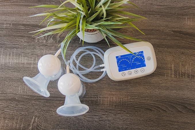 Crane Deluxe Double Electric Cordless Rechargeable Breast Pump, Portable, Closed System, Overflow Protection