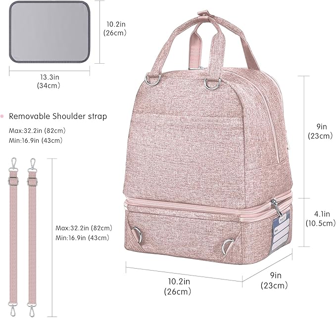 Derbiedersinn Breast Pump Bag, Compatible with Spectra Pumps, Insulated Carrying Case with Cooler for Milk Storage, Travel, Work, Daycare，Pink