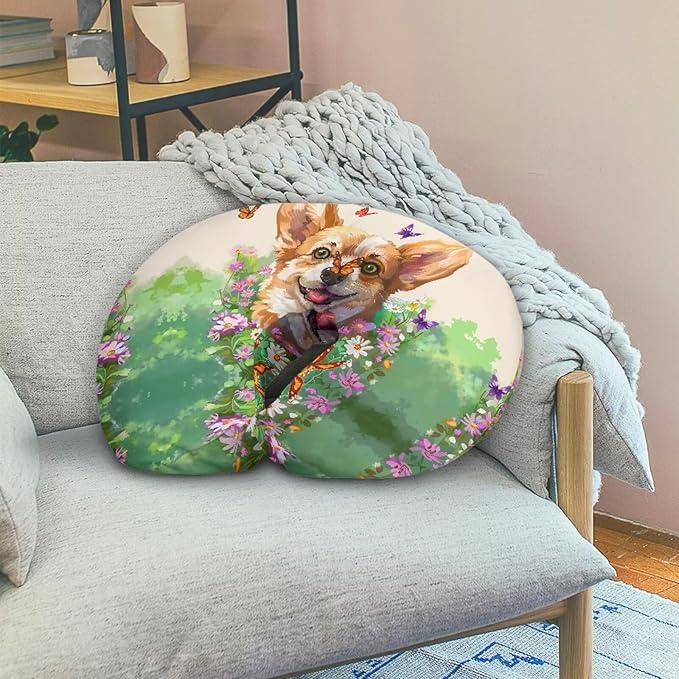 Cute Corgi Nursing Pillow Cover for Newborn Feeding Pillow Cover U-Shaped Breastfeeding Pillow Case Hidden Zipper Design Soft and Skin-Friendly Xmas Decor