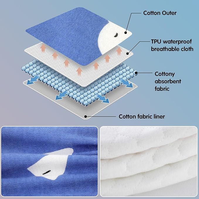 Baby Cotton Training Pants 6 Packs Toilet Training Underpants Absorbent Toddler Potty Training Underwear 2T-5T