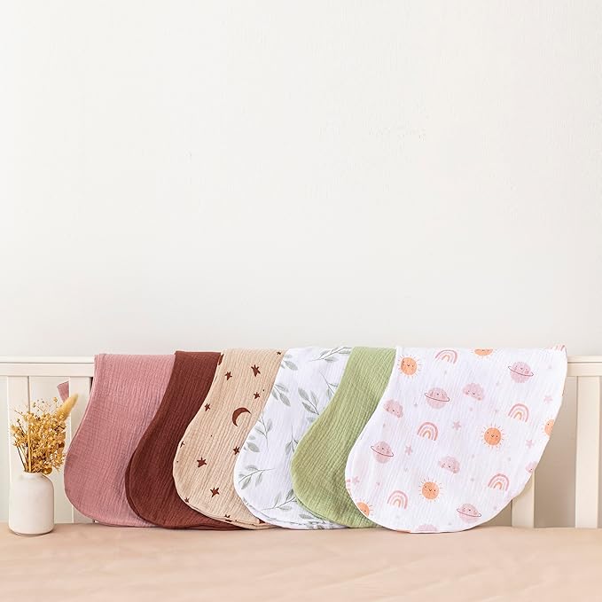 TADO MUSLIN Nursing Pillow Cover 2-Pack, 100% Organic Cotton Muslin Breastfeeding Pillow Covers, Hidden Zipper, Fits Standard U-Shaped Nursing Pillows, Machine Washable, Unisex Neutral Soft and Cute