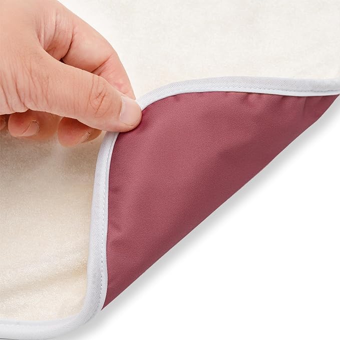 Nora’s Nursery Portable Baby Diaper Changing Pad - Waterproof Foldable Changing Mat for On-the-Go Diaper Changes - Travel Friendly, Easy Clean, Soft & Durable for Infants and Toddlers - Rose