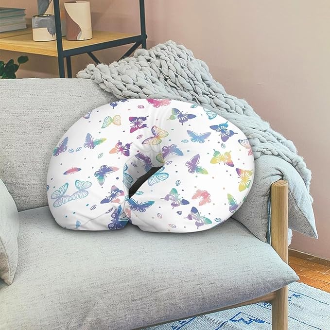 Multi Colorful Butterfly Baby Nursing Pillow Cover Ultra Soft Comfortable Newborn Nursing Pillow Case Stain Resistant and Scratch Resistant