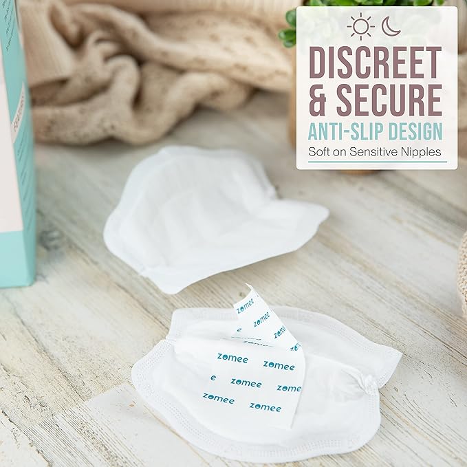 Zomee Disposable Breast Pads for Breastfeeding – Ultra-Absorbent/Leak-Proof/Discreet/Secure – Highly Portable: Individually Wrapped – Soft & BPA-Free (Pack of 200)
