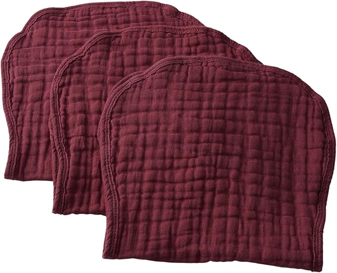 6 Layer 100% Cotton Bubble Gauze Burp Cloths- Rustic Red- 10/Pack
