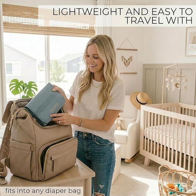 Beautiful Portable Baby Changing Pad - Wipeable and Easy to Clean Diaper Changing Mat - The Perfect Waterproof Vegan Leather Pad for Traveling