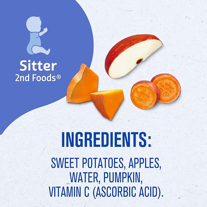 Gerber Baby Food 2nd Foods Blends, Sweet Potato Apple Pumpkin Puree, Veggie Power, Natural & Non-GMO, 4 Ounce Tubs, 2-Pack (Pack of 8)