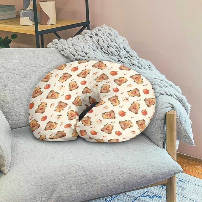Fruit and Music Capybara Breastfeeding Pillow Cover Slipcover for Breastfeeding Pillows, Soft and Stretchy Safely Breastfeeding Pillow Cover Baby Essentials