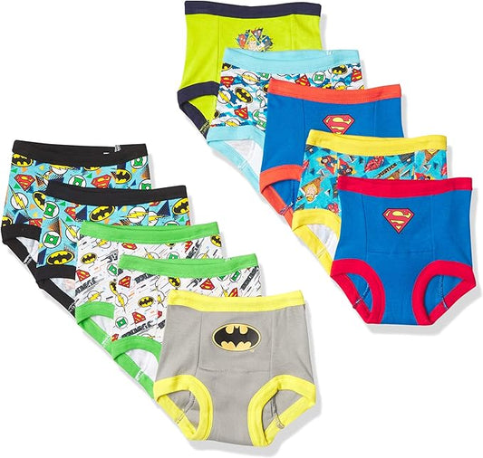 DC Comics Unisex Baby Toddler Potty Training Pants With Superman, Batman & Wonder Woman With Success Chart & Stickers