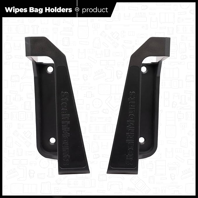 StealthMounts Wipe Holder – 2 Pack Wall Mount Wipe Dispensers & Storage Racks for Workshop, Garage & Cleaning Stations – Made in The UK