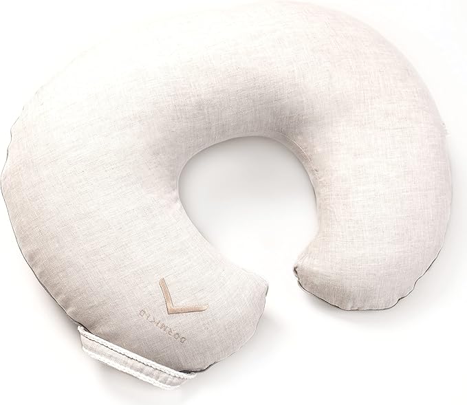 Linen Cover for Nursing Pillow • Premium Quality 100% Organic Oeko-Tex Standard • Case for Breastfeeding and Bottle Feeding Pillow • Soft and Breathable • Only Cover (Natur Linen)