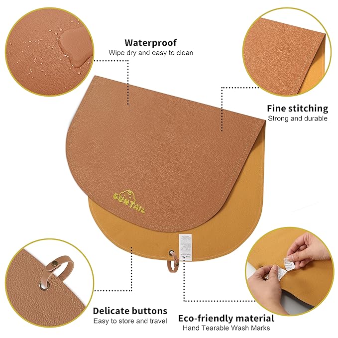 Portable Baby Diaper Changing Mat,Soft Faux Leather, Wipeable & Easy to Clean,for Home or Travel, Waterproof, with Storage Strap,Easily Put into Diaper Bag,30 x 17 in (Coffee)