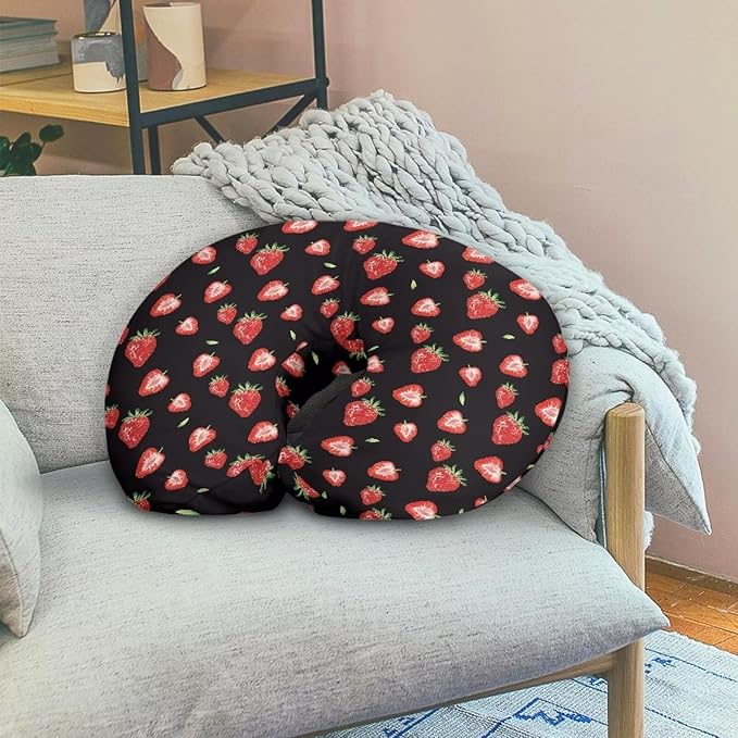 Strawberry Printed Nursing Cover for Breastfeeding Pillows - Soft, Comfortable Slipcover Fits Standard Infant Nursing Pillows, Quick-Dry Fabric